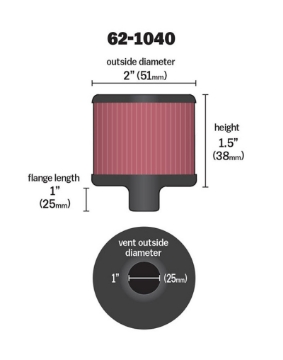 Picture of K&N Steel Base Crankcase Vent Filter-Breather 1in Vent OD x 2in OD x 1-5in Height