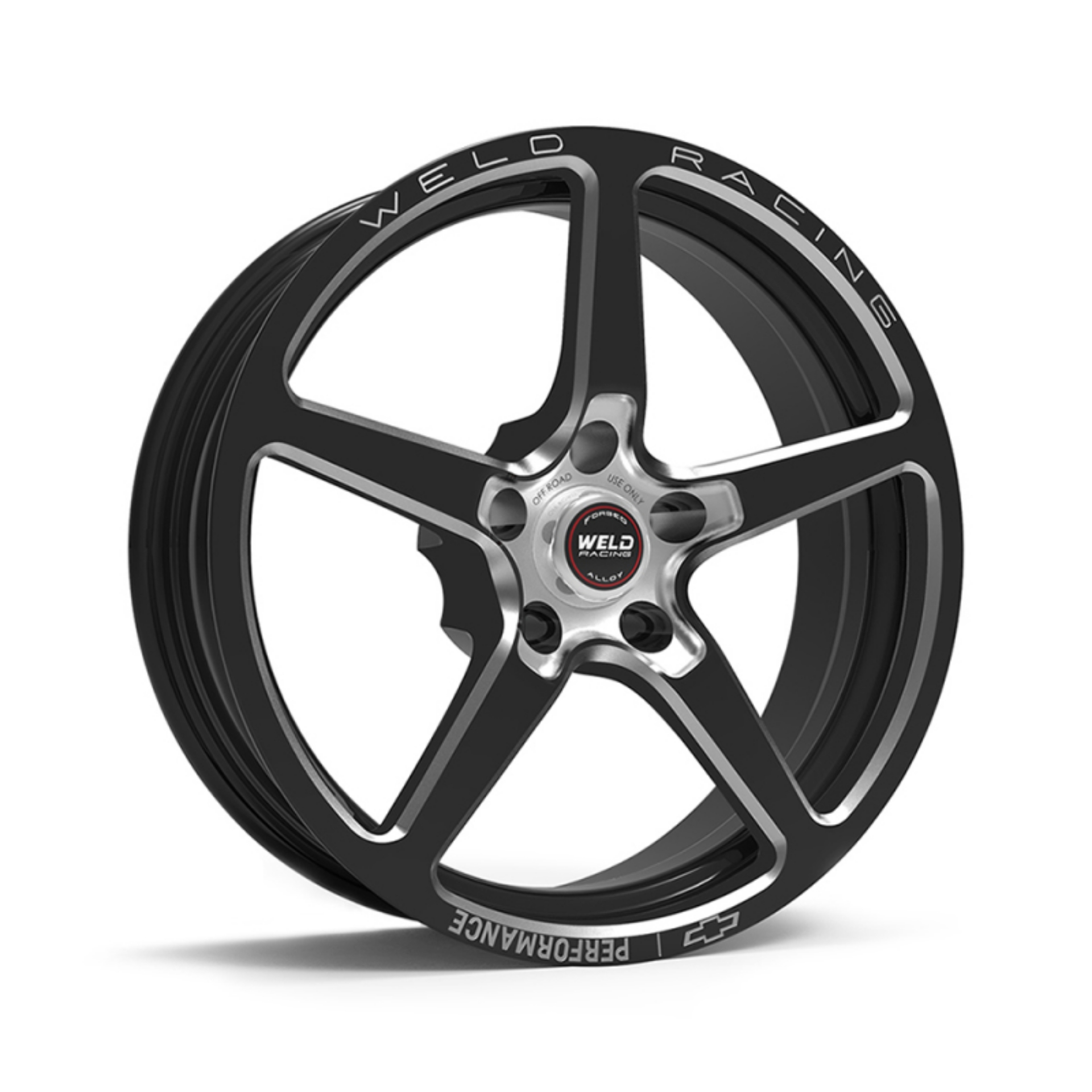 Picture of Weld Chevrolet Performance 1-Piece 18x6.0 / 5x120 BP / 2.7in. PCD Black Anodize Wheel - Non-Beadlock