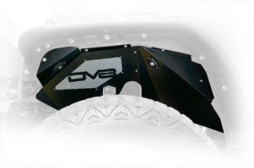 Picture of DV8 Offroad 07-18 Jeep Wrangler JK Front Aluminum Inner Fender w- Rock Lights - Black
