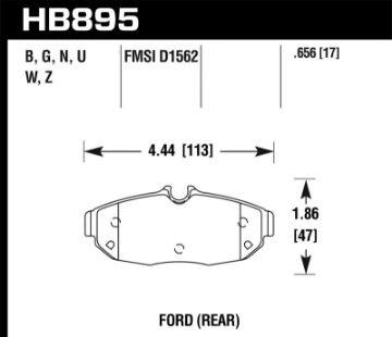 Picture of Hawk 2012 Ford Mustang HP+ Rear Brake Pads