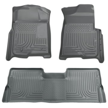 Picture of Husky Liners 09-12 Ford F-150 Super Crew Cab WeatherBeater Combo Gray Floor Liners
