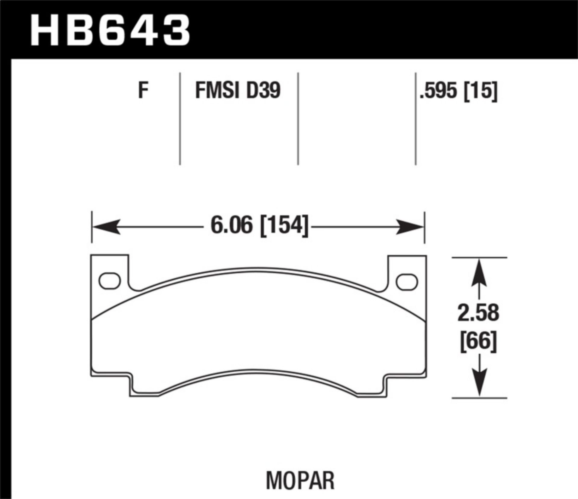 Picture of Hawk 70-74 Dodge Challenger/70-77 Charger / 70-74 Plymouth Barracuda HPS Street Rear Brake Pads