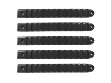 Picture of DV8 Offroad 2007-2018 Jeep JK Black Rail Style Door Handle Inserts - Set Of 5
