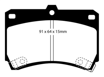 Picture of EBC 94-97 Ford Aspire 1-3 manual Yellowstuff Front Brake Pads