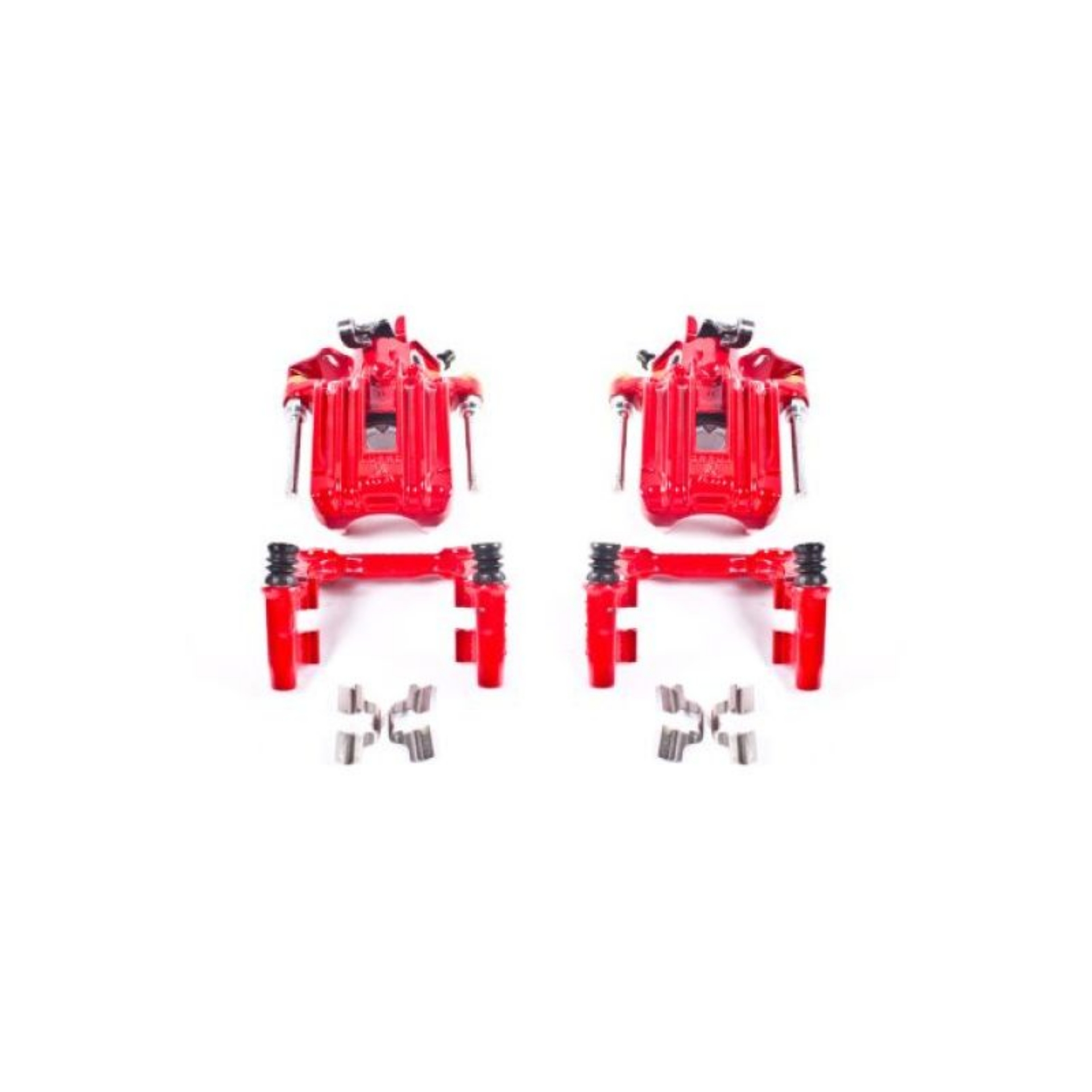 Picture of Power Stop 00-06 Audi TT Quattro w-Non Vented Rotors Only Rear Red Calipers w-Brackets - Pair