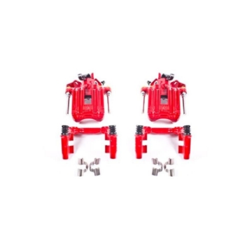 Picture of Power Stop 00-06 Audi TT Quattro w-Non Vented Rotors Only Rear Red Calipers w-Brackets - Pair