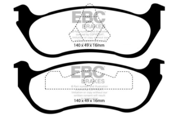 Picture of EBC 95-97 Ford Crown Victoria Police 4-6 Steel ABS Greenstuff Rear Brake Pads