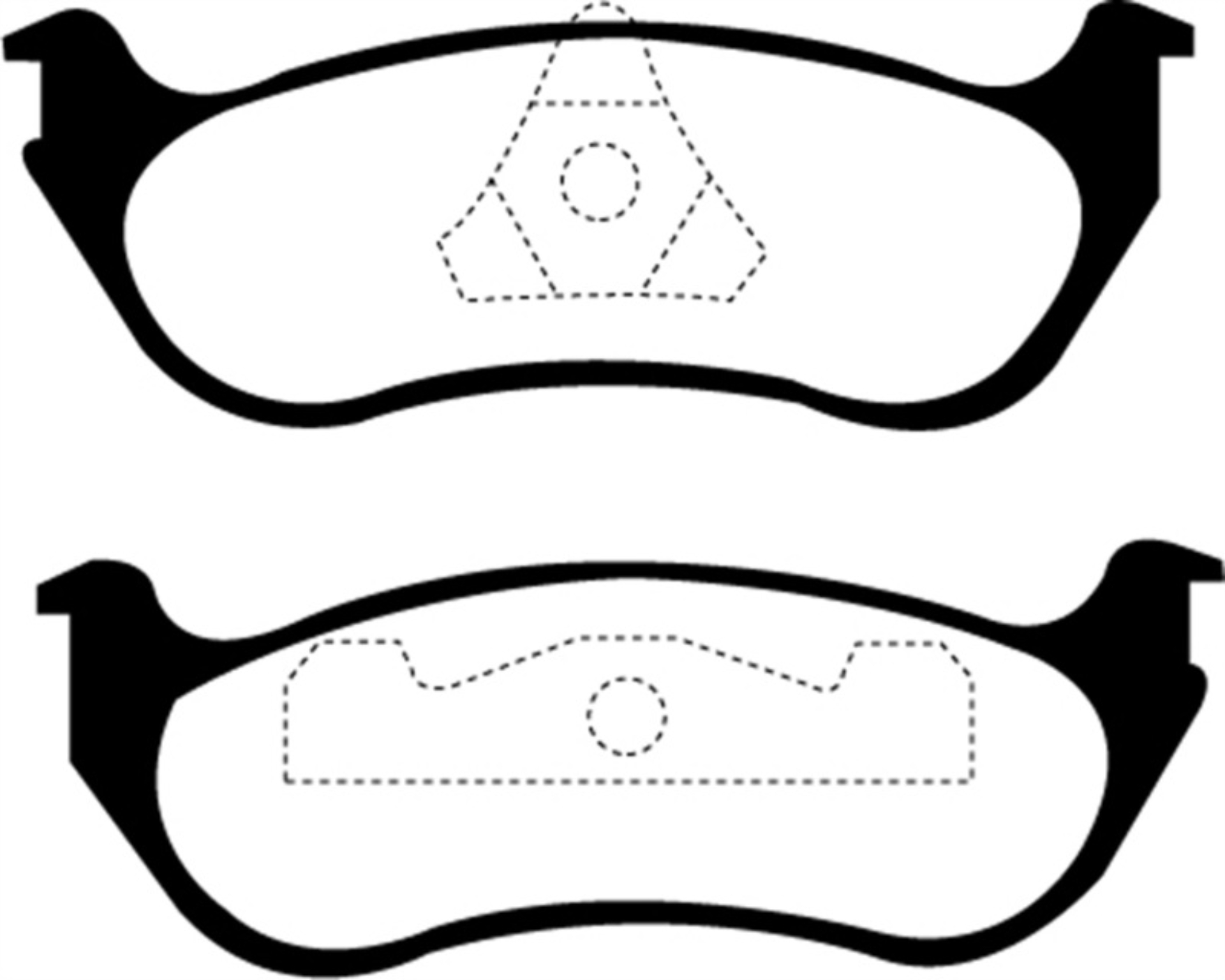 Picture of EBC 95-97 Ford Crown Victoria 4-6 ABS Steel PisTons Redstuff Rear Brake Pads