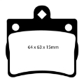 Picture of EBC 95-97 Mercedes-Benz C220 W202 2-2 Single Pin Rear Redstuff Rear Brake Pads