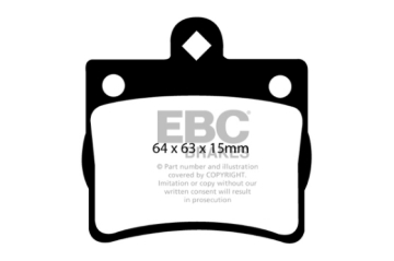 Picture of EBC 95-97 Mercedes-Benz C220 W202 2-2 Single Pin Rear Ultimax2 Rear Brake Pads