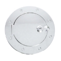 Picture of Rugged Ridge Locking Gas Cap Door Chrome 07-18 Jeep Wrangler