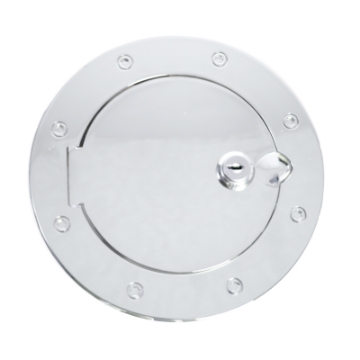 Picture of Rugged Ridge Locking Gas Cap Door Chrome 07-18 Jeep Wrangler