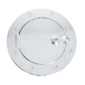 Picture of Rugged Ridge Locking Gas Cap Door Chrome 07-18 Jeep Wrangler