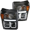 Picture of ANZO 2011-2015 Ford F-250 Projector Headlights w/ U-Bar Black