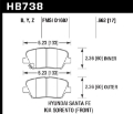 Picture of Hawk 2013 Hyundai Santa Fe / 14-15 Kia Sorento HPS 5.0  Performance Front Brake Pads