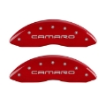 Picture of MGP 4 Caliper Covers Engraved Front Gen 4-Camaro Engraved Rear Gen 4-SS Red finish silver ch