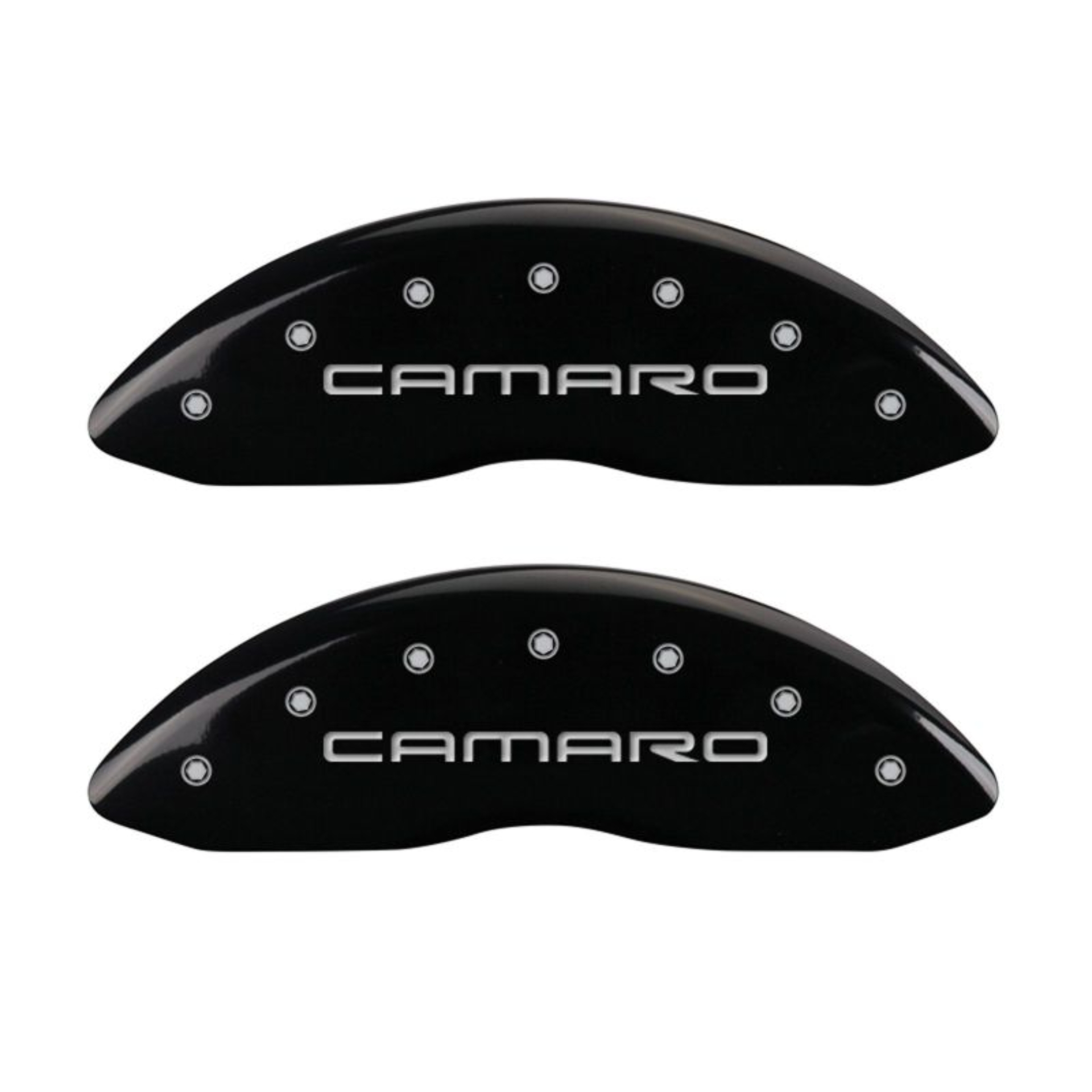 Picture of MGP 4 Caliper Covers Engraved Front Gen 4-Camaro Engraved Rear Gen 4-Z28 Black finish silver ch