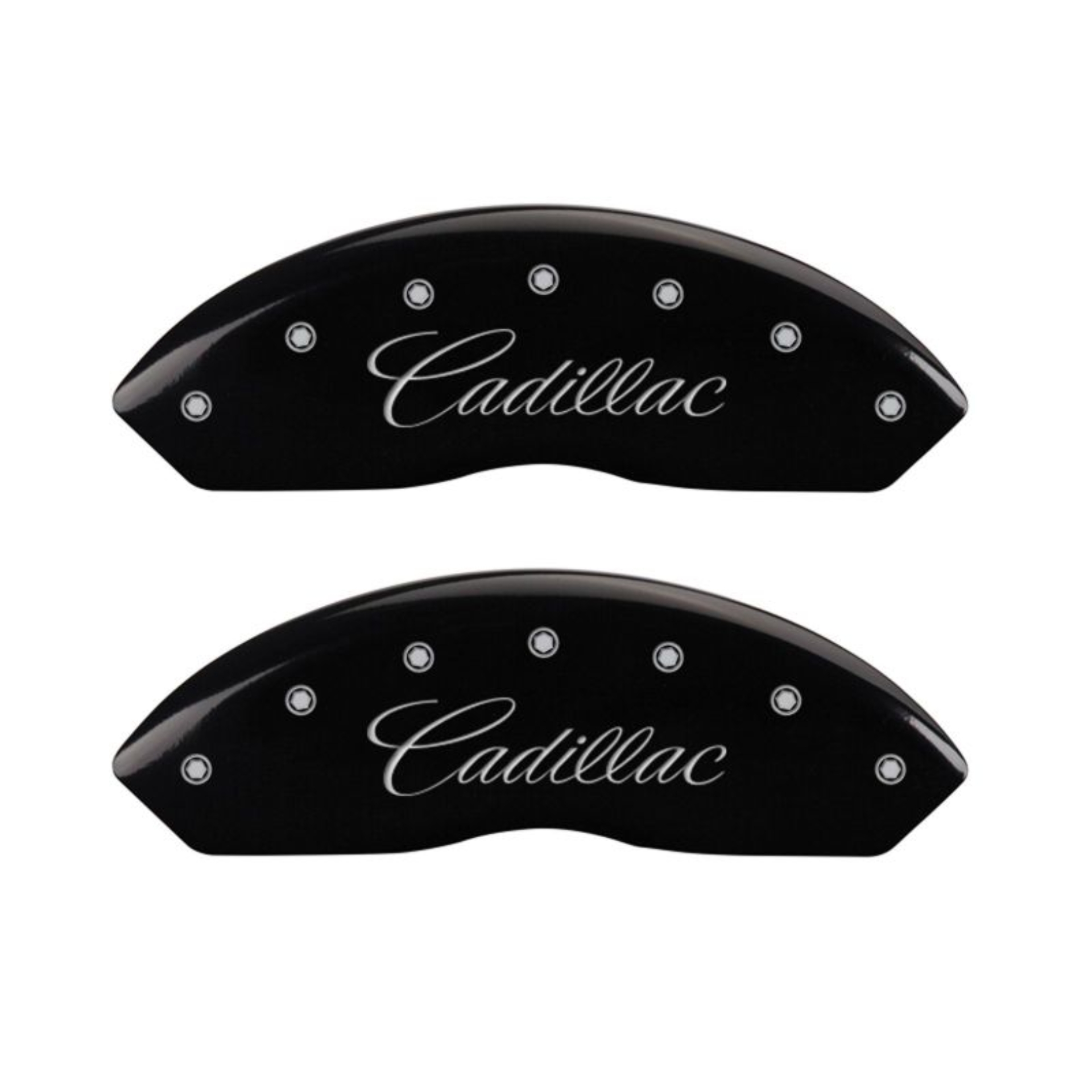 Picture of MGP 4 Caliper Covers Engraved Front Cursive-Cadillac Engraved Rear CTS Black finish silver ch