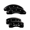 Picture of MGP 4 Caliper Covers Engraved Front Cursive-Cadillac Engraved Rear CTS Black finish silver ch