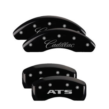 Picture of MGP 4 Caliper Covers Engraved Front Cursive-Cadillac Engraved Rear CTS Black finish silver ch
