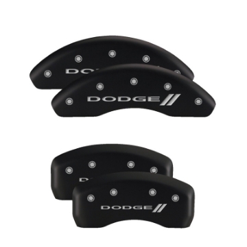 Picture of MGP 4 Caliper Covers Engraved Front & Rear MGP Black finish silver ch