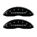 Picture of MGP 4 Caliper Covers Engraved Front & Rear Block-Charger Black finish silver ch