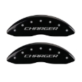Picture of MGP 4 Caliper Covers Engraved Front Charger Engraved Rear RT Black finish silver ch