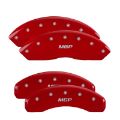 Picture of MGP 4 Caliper Covers Engraved Front Charger Engraved Rear RT Red finish silver ch