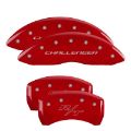 Picture of MGP 4 Caliper Covers Engraved Front & Rear Cursive-Charger Red finish silver ch