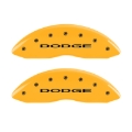 Picture of MGP Front set 2 Caliper Covers Engraved Front With out stripes-Dodge Yellow finish black ch