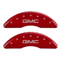Picture of MGP 4 Caliper Covers Engraved Front & Rear GMC Red finish silver ch