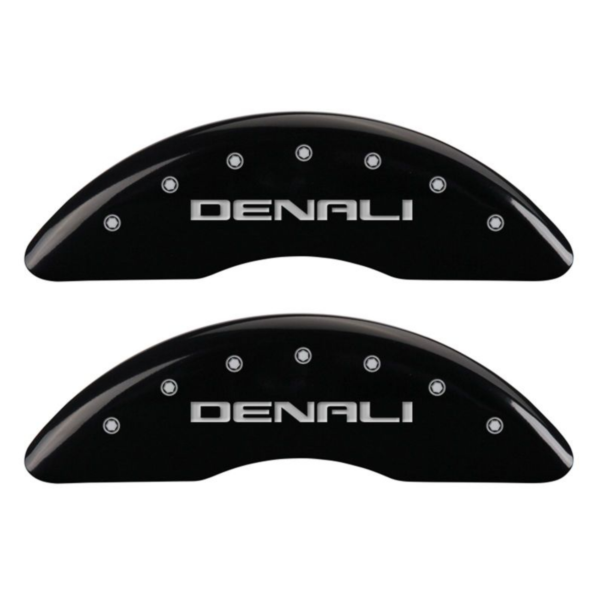 Picture of MGP 4 Caliper Covers Engraved Front & Rear Denali Black finish silver ch