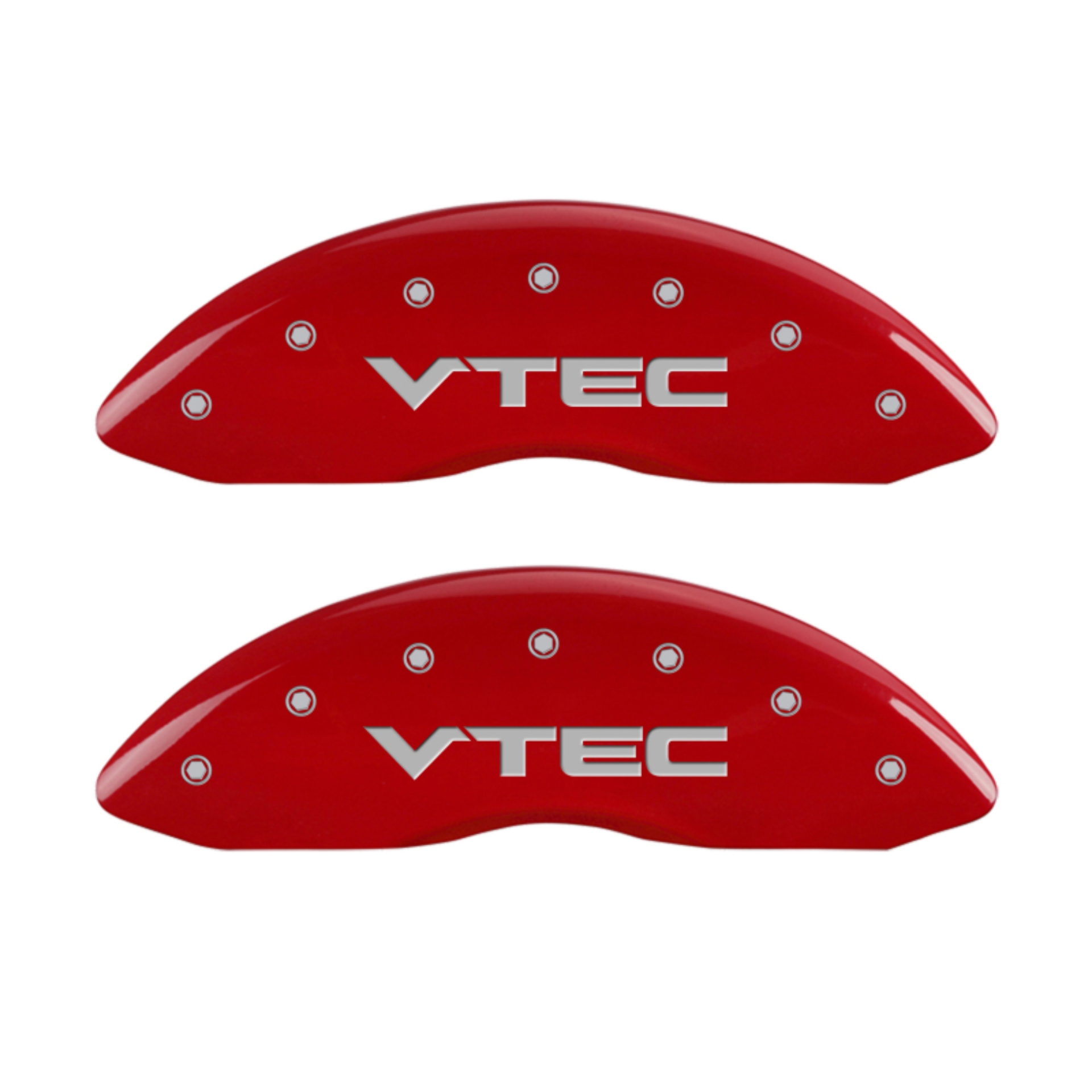 Picture of MGP 4 Caliper Covers Engraved Front & Rear Vtech Red finish silver ch