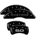 Picture of MGP 4 Caliper Covers Engraved Front 2015-Mustang Engraved Rear 2015-50 Black finish silver ch