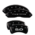 Picture of MGP 4 Caliper Covers Engraved Front 2015-Mustang Engraved Rear 2015-50 Yellow finish black ch