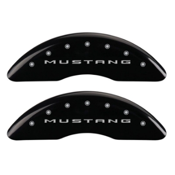 Picture of MGP 4 Caliper Covers Engraved Front 2015-Mustang Engraved Rear 2015-Bar & Pony Black fnsh silver ch