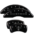 Picture of MGP 4 Caliper Covers Engraved Front 2015-Mustang Engraved Rear 2015-Bar & Pony Black fnsh silver ch