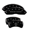 Picture of MGP 4 Caliper Covers Engraved Front 2015-Mustang Engraved Rear 2015-Bar & Pony Yellow fnsh black ch