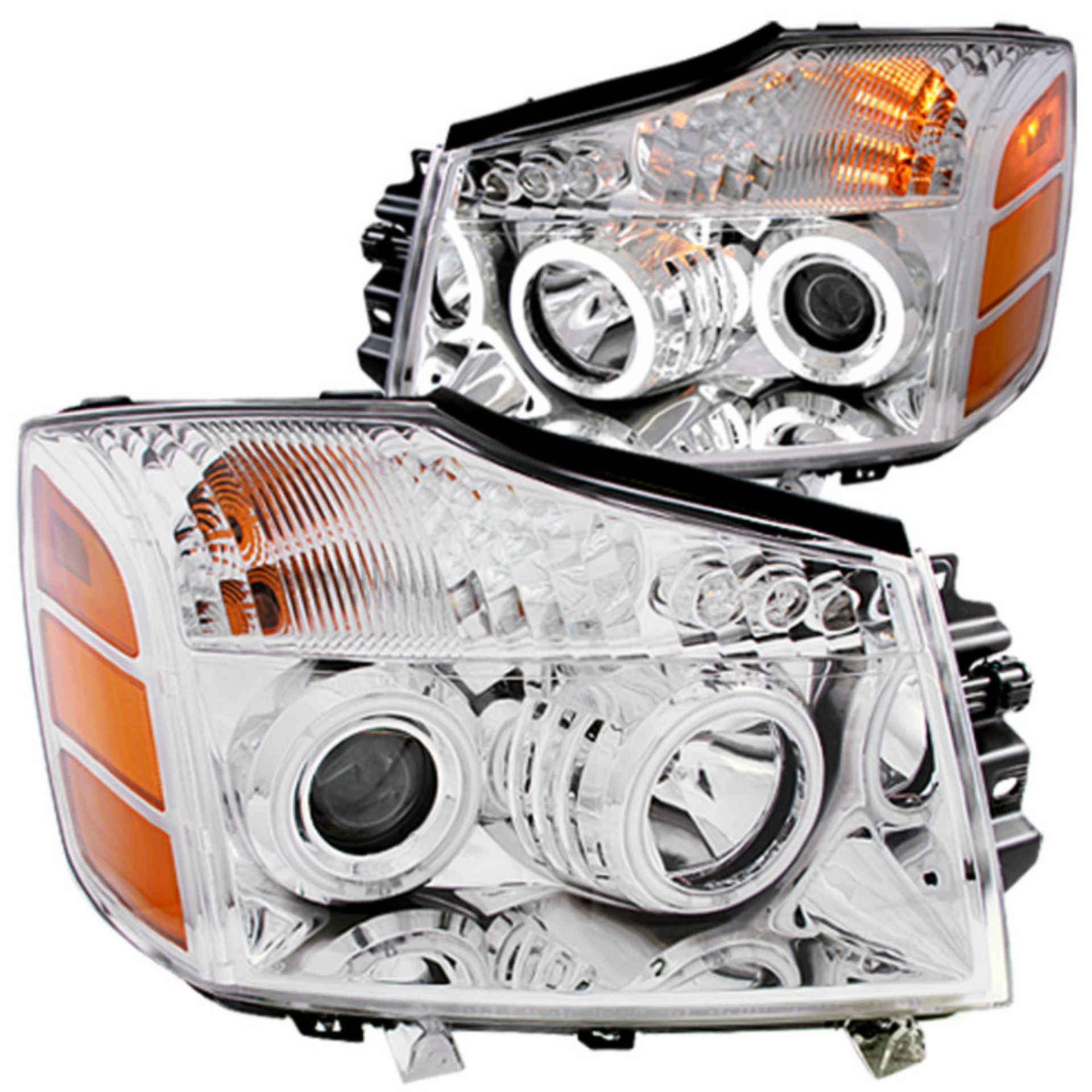 Picture of ANZO 2004-2007 Nissan Armada Projector Headlights w/ Halo Chrome (CCFL)