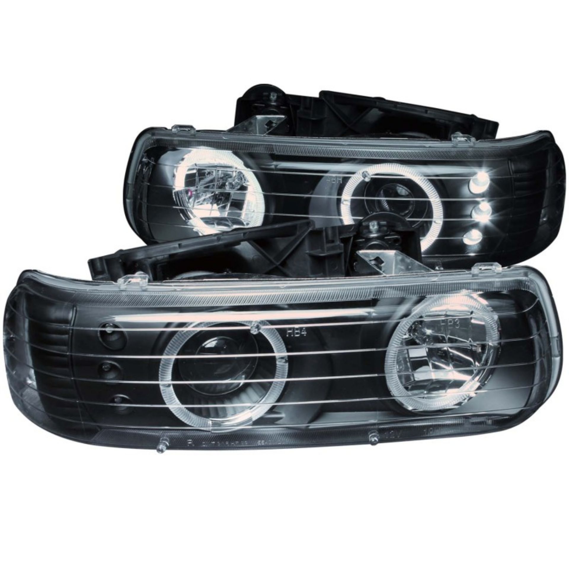Picture of ANZO 1999-2002 Chevrolet Silverado 1500 Projector Headlights w/ Halo Black