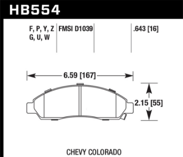 Picture of Hawk 06-08 Chevy Colorado / GMC Canyon HPS Street Brake Pads