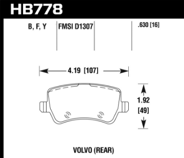Picture of Hawk 16-17 Volvo S60/16-17 Volvo V60 LTS Street Rear Brake Pads