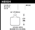 Picture of Hawk DTC-80 Wilwood DL Single Outlaw w/ 0.156in Center Hole Race Brake Pads