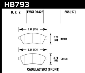 Picture of Hawk 10-16 Cadillac SRX Performance Ceramic Street Front Brake Pads