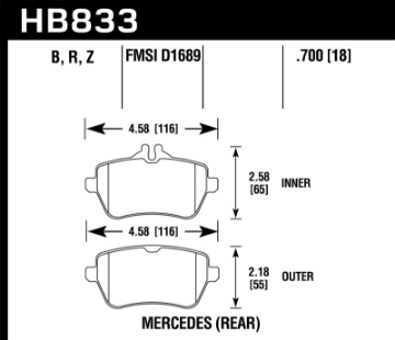 Picture of Hawk 13-17 Mercedes-Benz SL550 HPS 5.0 Rear Brake Pads