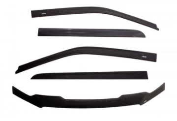 Picture of AVS 07-13 GMC Sierra 1500 Crew Cab Ventvisor & Aeroskin Deflector Combo Kit - Matte Black