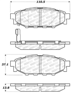 Picture of StopTech 13-16 Subaru BRZ/Scion FR-S Street Performance Rear Brake Pads