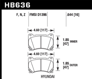 Picture of Hawk 09-10 Hyundai Genesis Sedan V8 HP+ Street Front Brake Pads