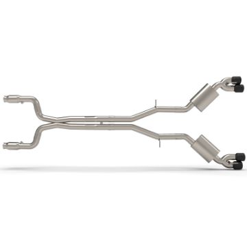 Picture of Kooks 2016+ Chevrolet Camaro SS LT1 6-2L 3in Exhaust w- Catted X-Pipe 4in Black Slash Cut Quad Tips