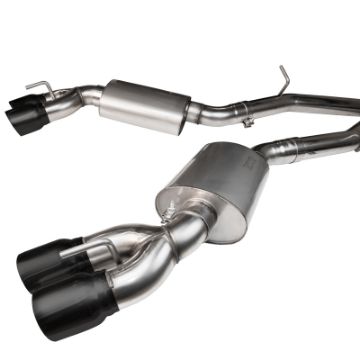 Picture of Kooks 2016+ Chevrolet Camaro SS LT1 6-2L 3in Exhaust w- Catted X-Pipe 4in Black Slash Cut Quad Tips